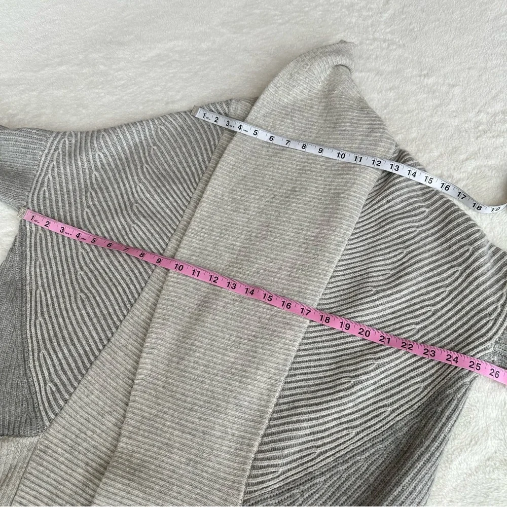 Vince Wool Cashmere Gray Open Front Ribbed Cardigan S - Picture 6 of 12